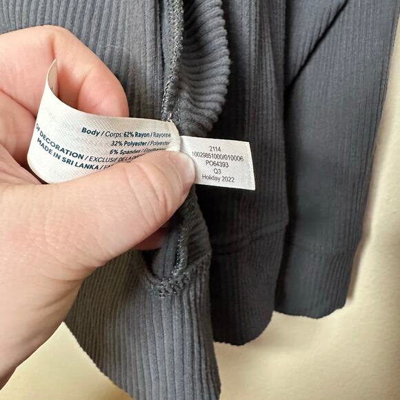 Tommy John Brushed Full Zip Ribbed Hooded Jacket Grey Phantom Men Med Loungewear - Picture 8 of 8